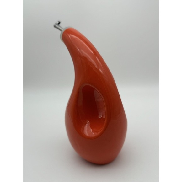 Rachel Ray Evoo Olive Oil Dispenser Cruet Orange Stoneware 24 Oz - Picture 3 of 5